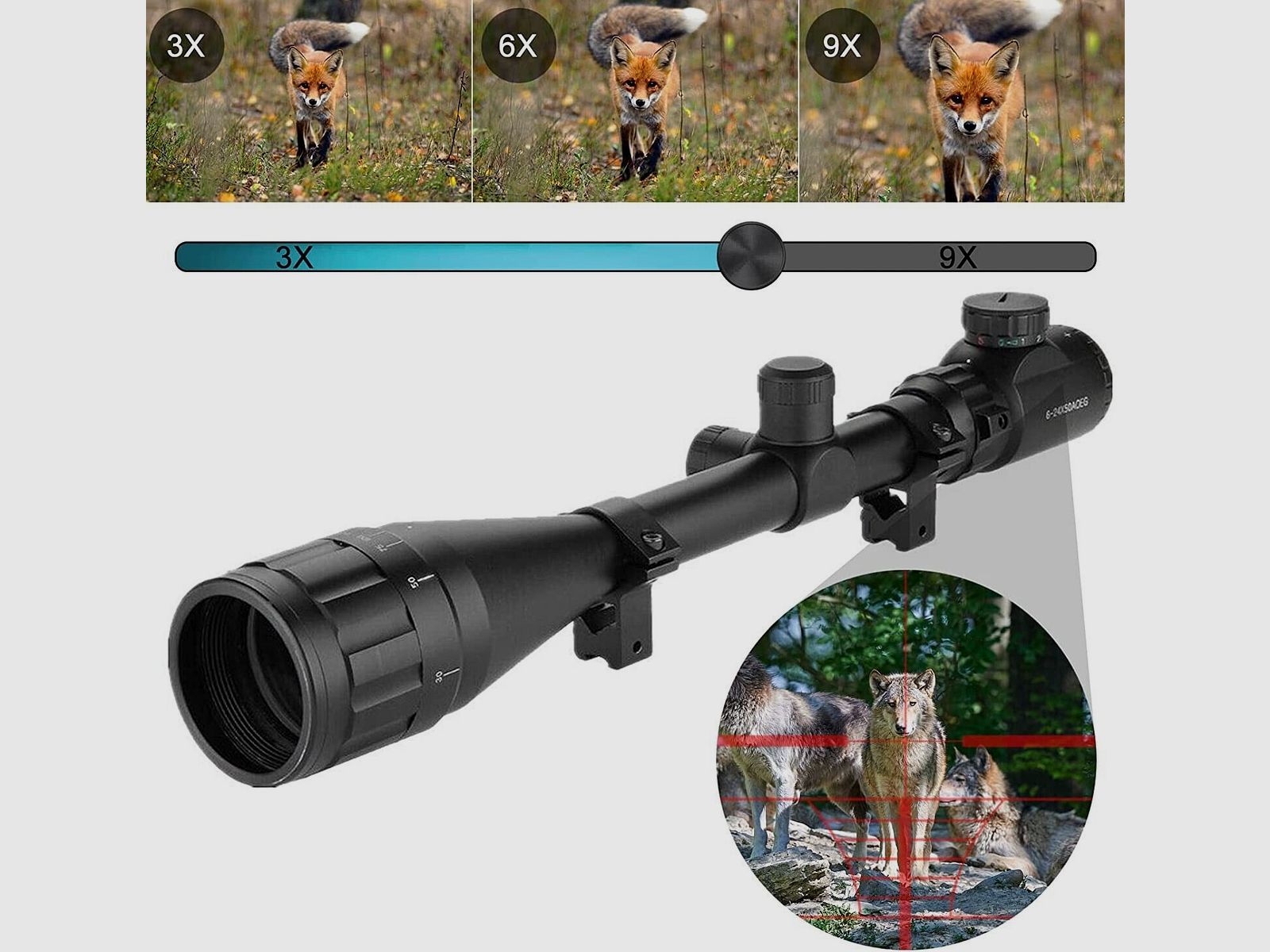 3-9 x 40 Gewehrzielfernrohre, 3 - 9 fache - Vergrößerung für Jagd, Softair