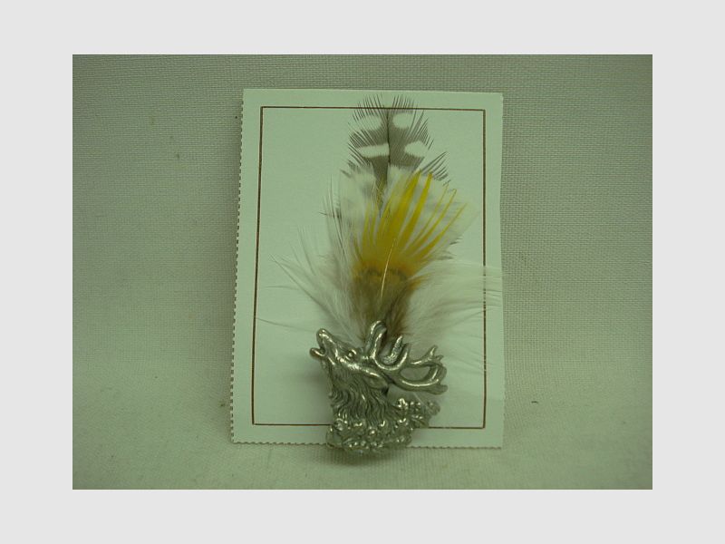 Hutfeder Jagd - Hirsch mit Eichelhäherfeder