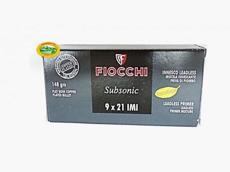 FIOCCHI Munition Kal. 9x21 148 gr. FNCP TOP TARGET Subsonisch