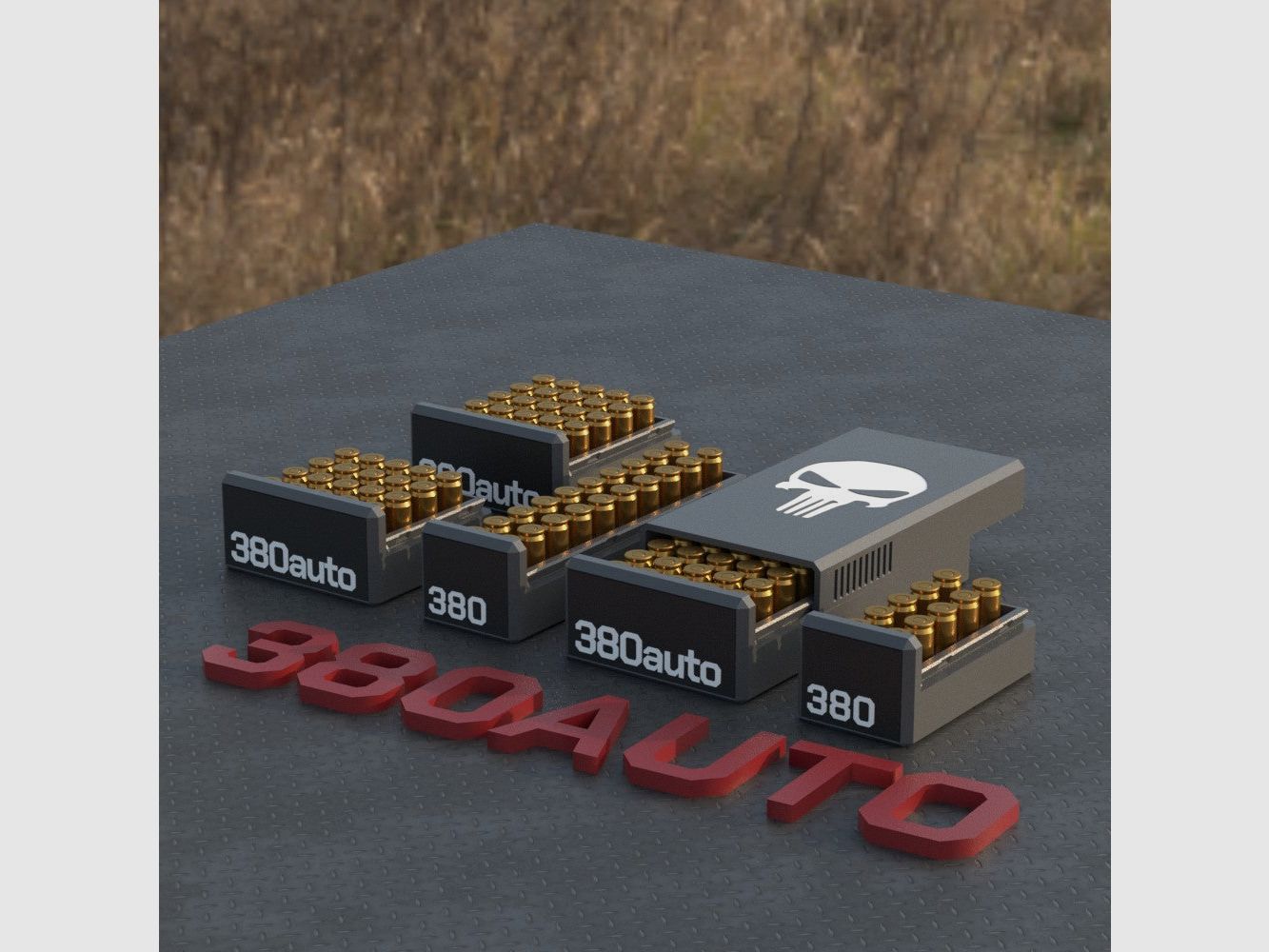 Filamelt Munitionsbox / Ammo .380 ACP – Patronenbox für 50 Schuss, Made in Germany