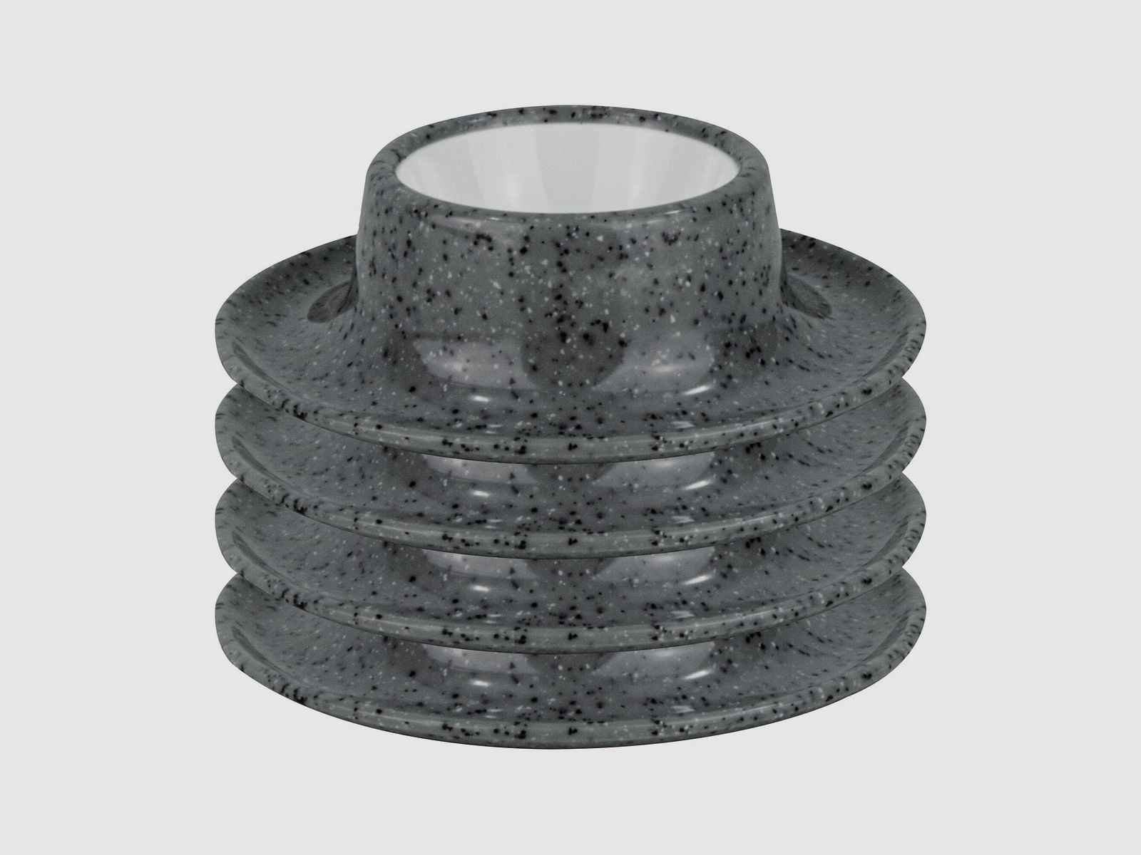 Egg Cup Solid Line, granite gray, set of 4, image 2 of 12