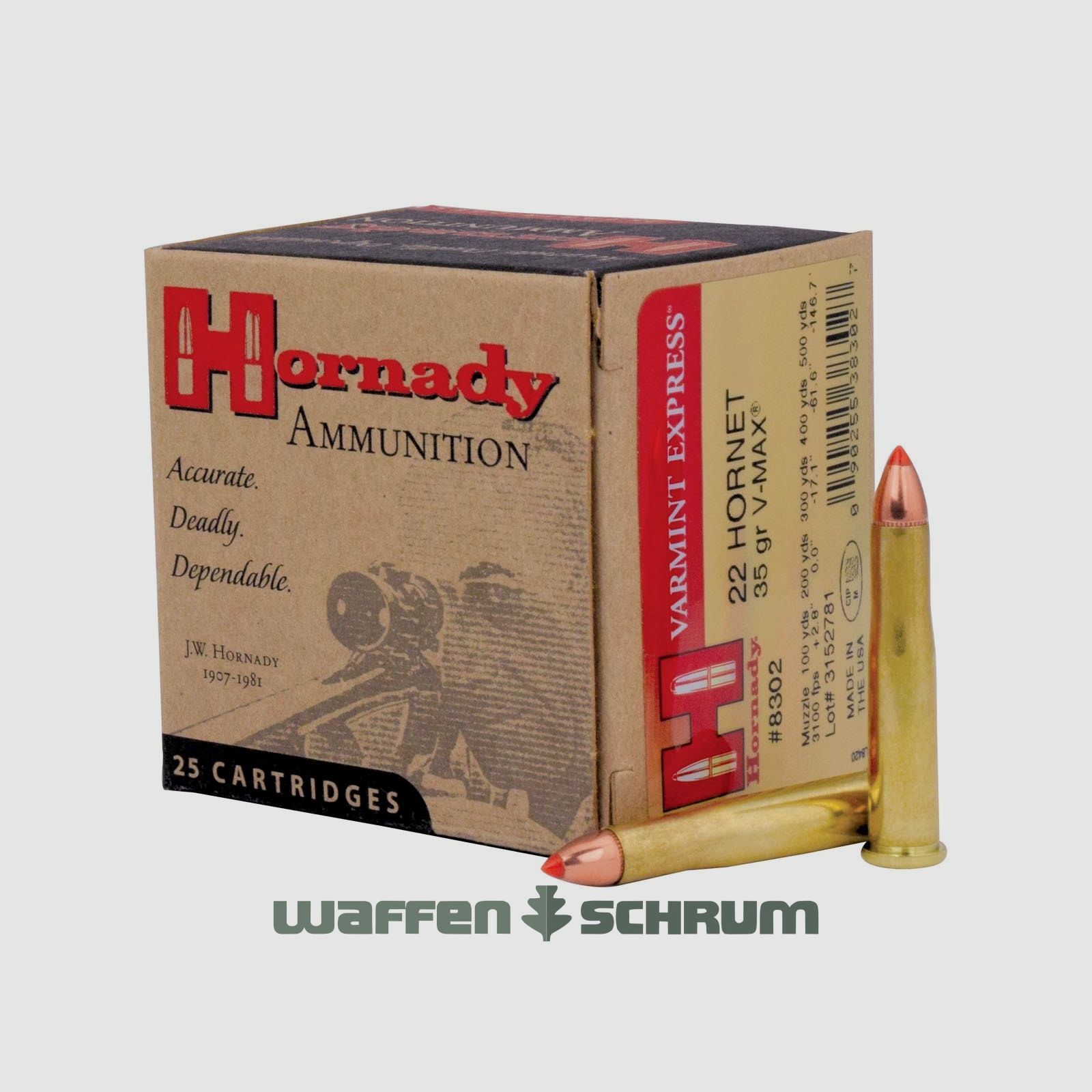 Hornady .22Hornet V-Max 2,3g - 35gr.