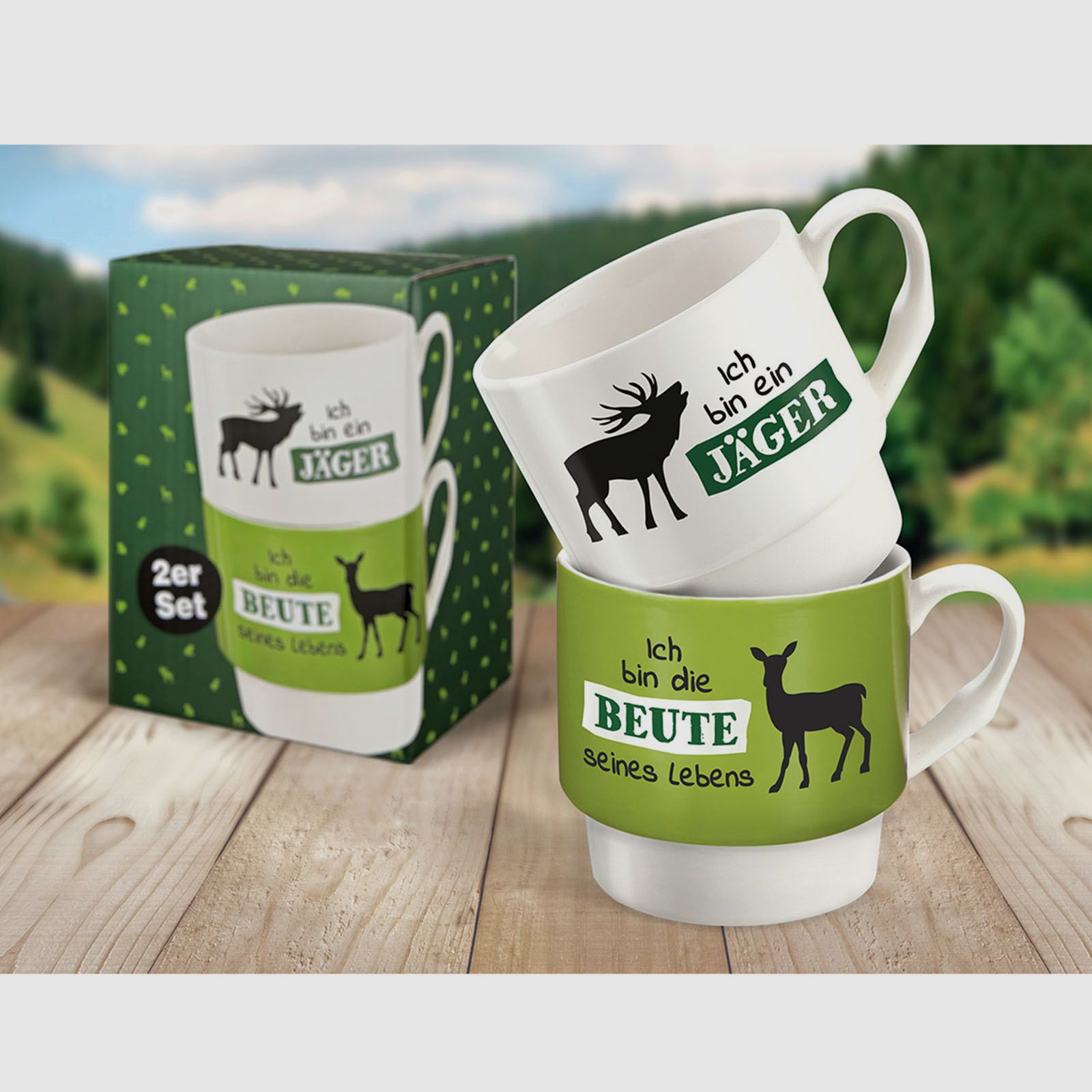 Witzige 2tlg. Stapeltasse