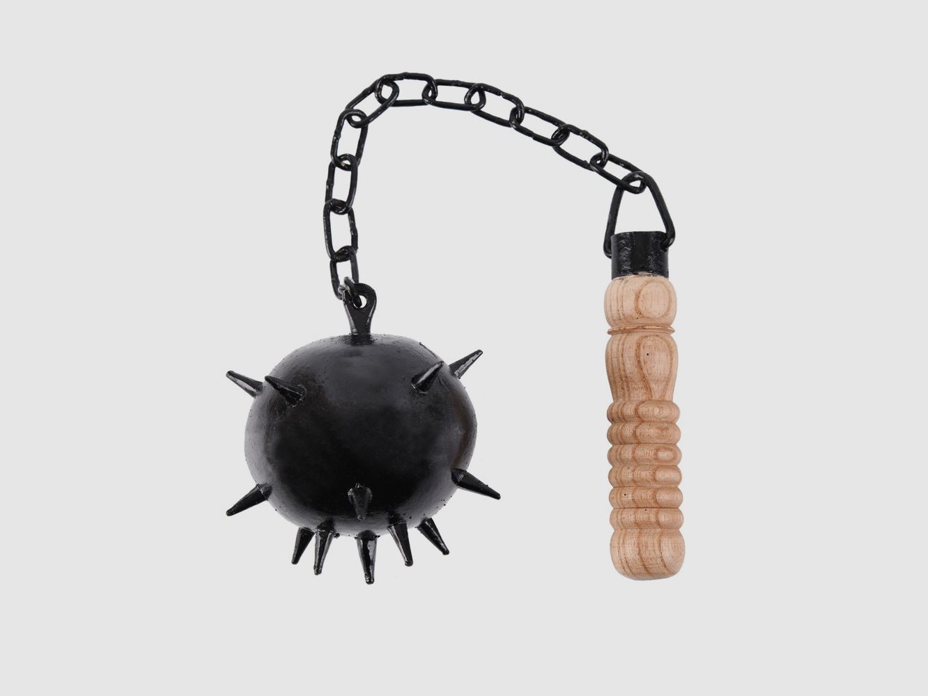 Morning star with fist grip and ash wood handle