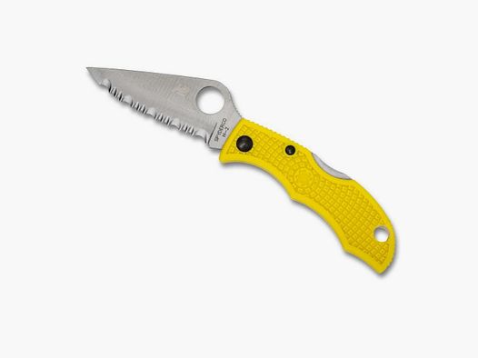 Navaja Spyderco Ladybug 3 Salt Serrado Punta laureolada-Hoja de árbol