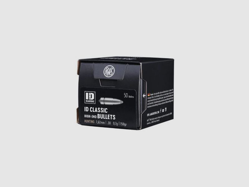 RWS Geschosse Kaliber 30 Gewicht 150 Grain ID CLASSIC, Bild 1 von 2