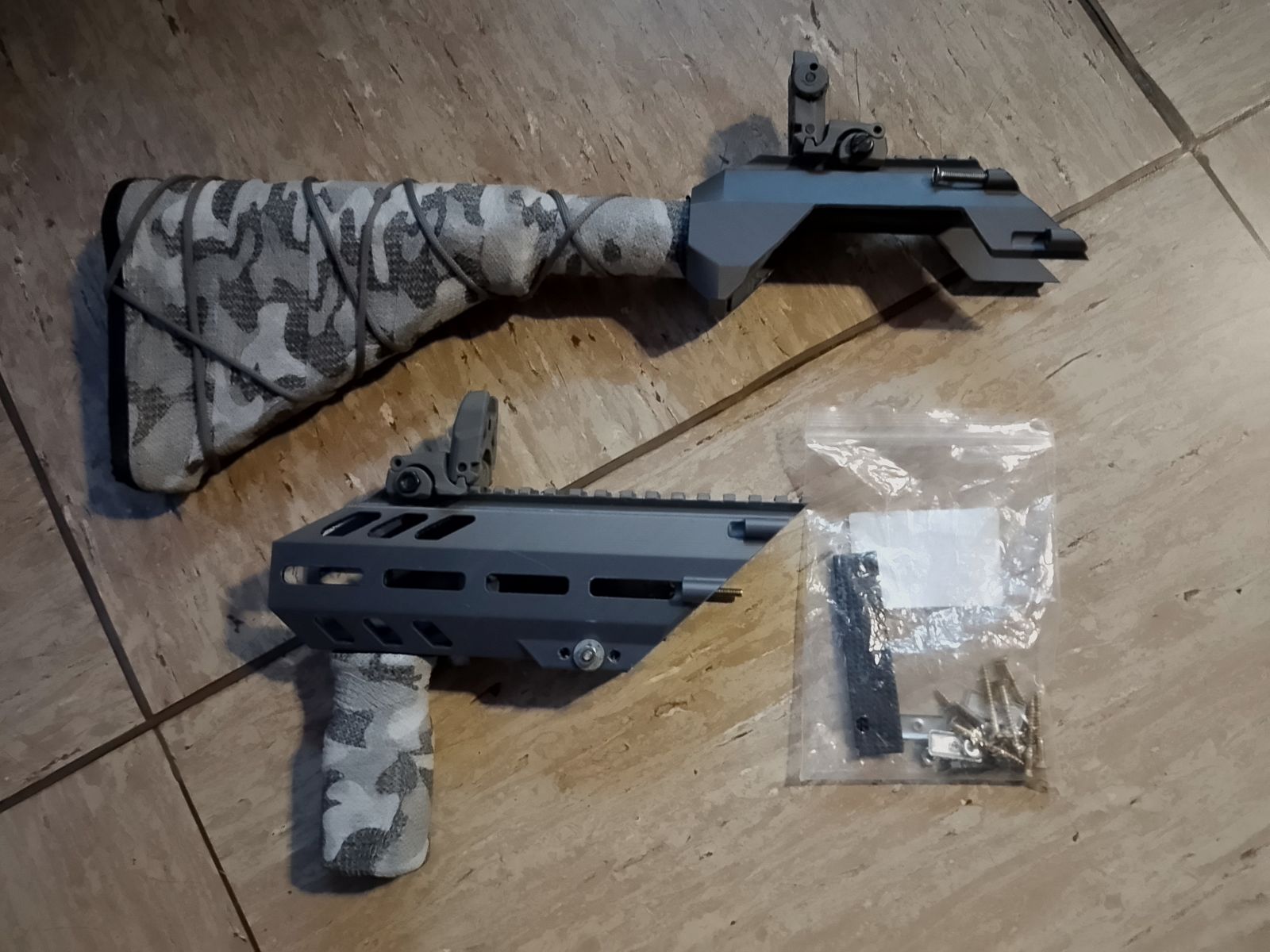 Conversion body kit for pistols airsoft softair paintball ram universal stock front grip flip up sight