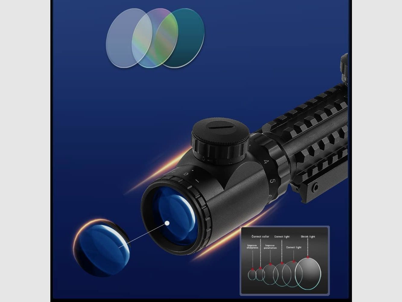 3-9x32 Scope, Jagdzielfernrohr, für Jagd, Ziel, eingebaute 11 / 22 mm Schiene