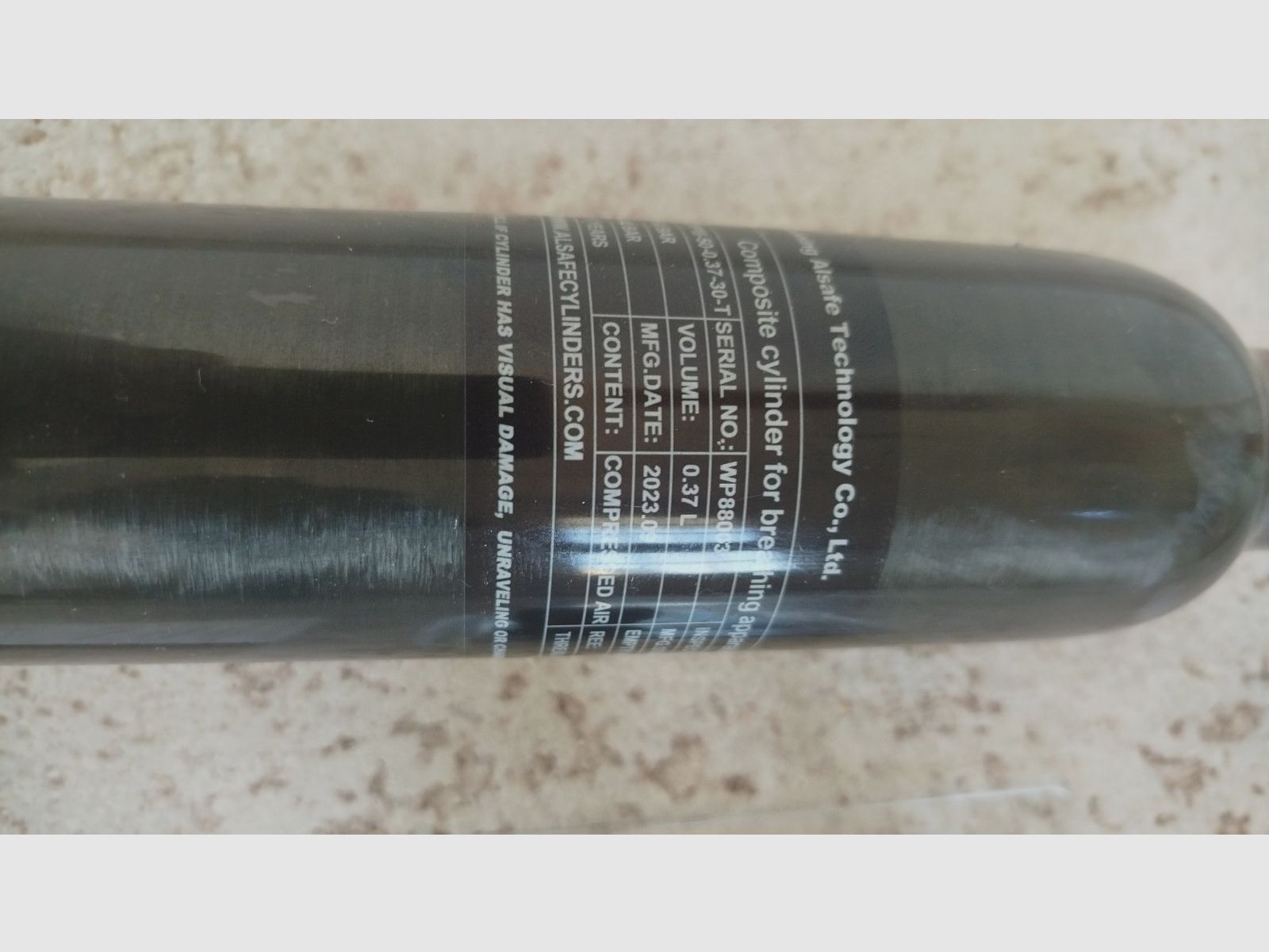 AEA HP Max MK1 Carbon Compositflasche 300bar 0,37l mit passendem Adapter