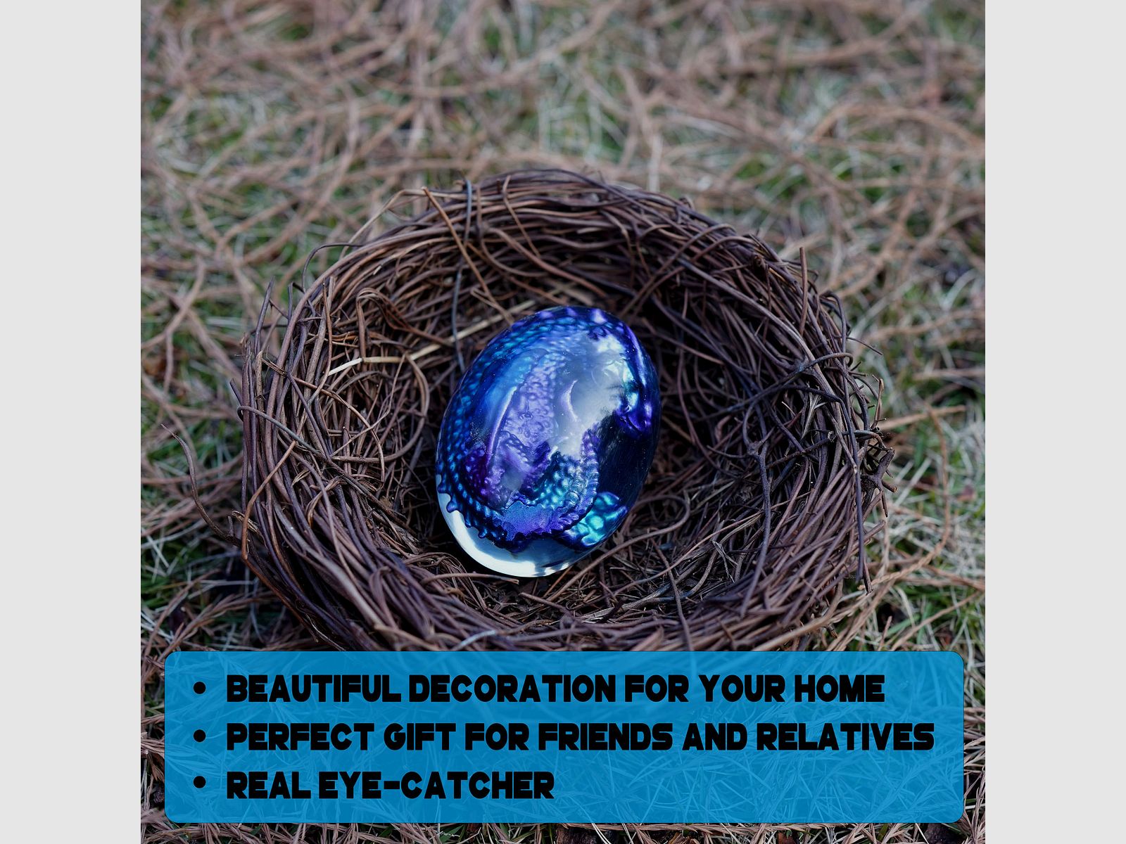 Lava Drachenei Lampe, blau | YLA-11735