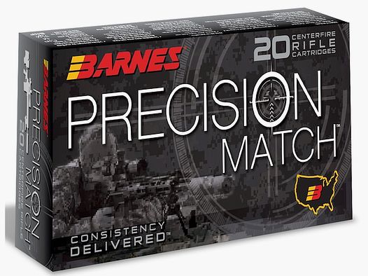 Barnes PRECISION MATCH .300 AAC Blackout 125GR OTM Boat Tail 20 cartuchos