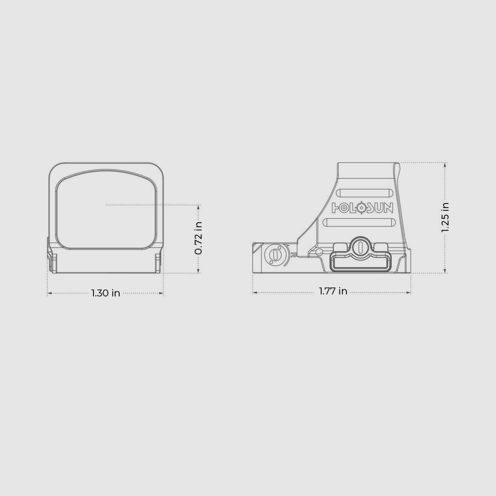 Holosun HS507COMP Offenes Reflex Rotpunktvisier mit wechselbarem Absehen (2MOA Punkt, 8/20/32MOA Kreis)