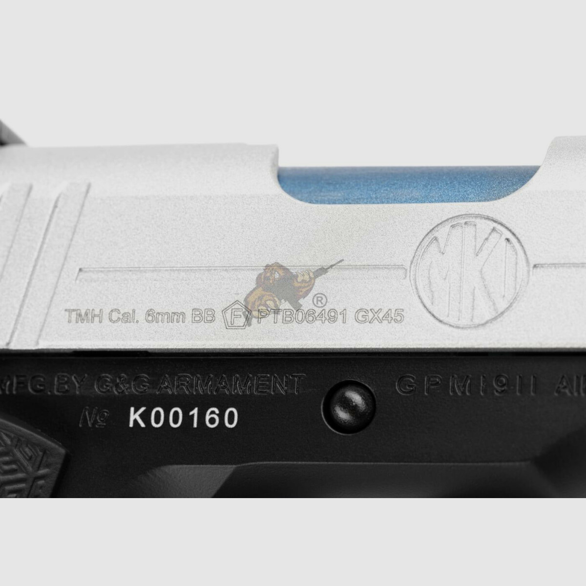 GX45 Mk.I Metall Version GBB Airsoft Pistole in Silber -F- | G&G