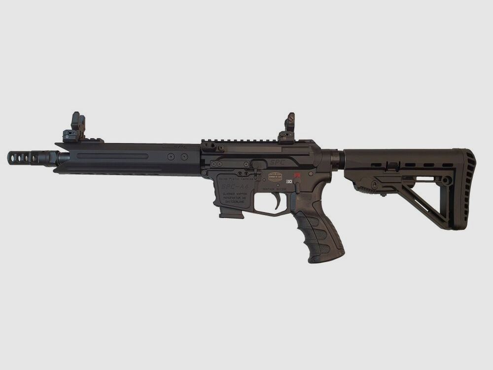 Schwaben Arms GmbH/GWMH Selbstladebüchse GWMH SPC-SPORTER A4 10" (SWISS PISTOL CARBINE) BLACK Kal.9x19 AR15 Glock Magazin