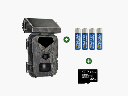Caméra Solaire Night Vision 20MP + 4 pile + carte SD