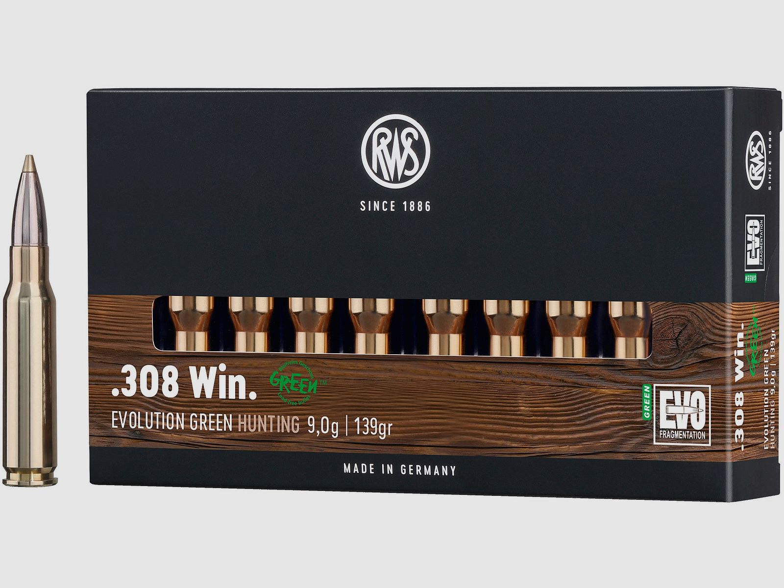 RWS Cartuchos de rifle Evolution Green .308 Win. 139 grains