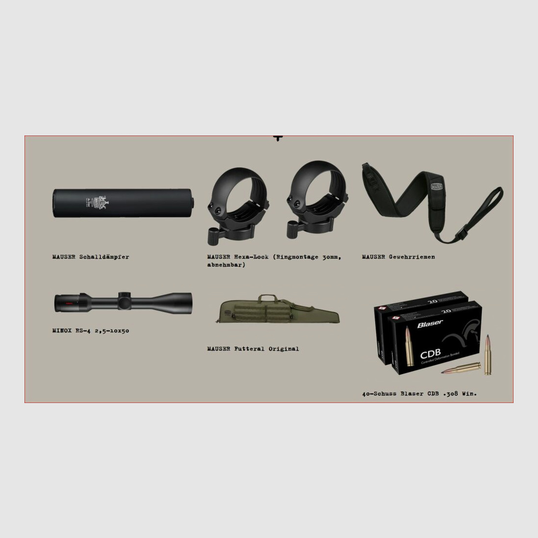 Mauser M18; Profi-Starter-Paket M18 Standart; Minox RS4 2,5-10x50; SD usw......