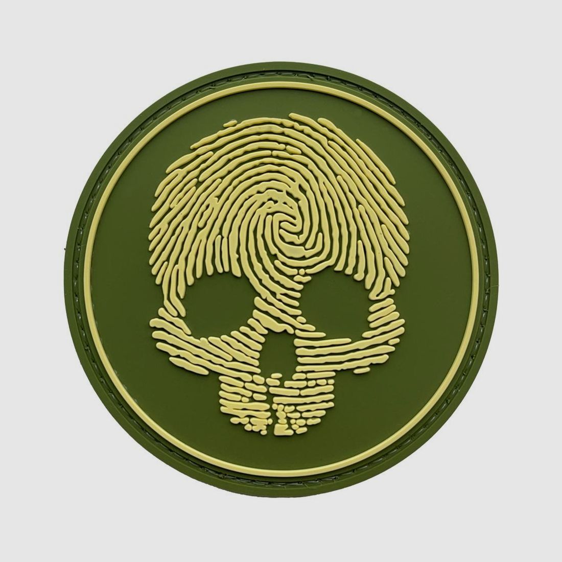 Fingerprint Skull Patch Olive