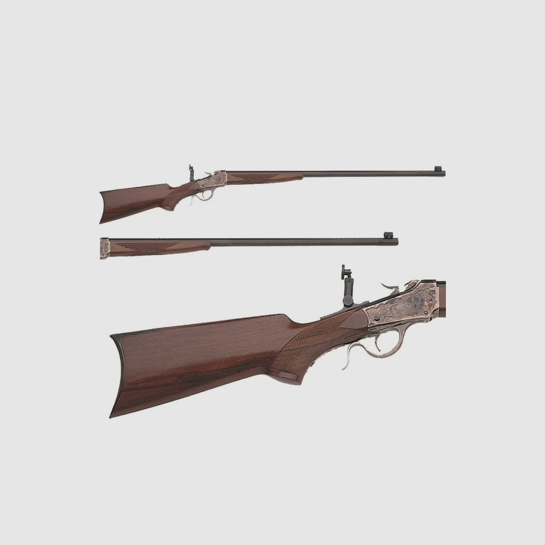 Uberti 1885 Eenlader Low Wall Special Sporting Rifle - Kal.22 Hornet, afbeelding 2 van 2