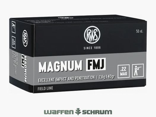 RWS Magnum FMJ 2,6g - 40gr .22WinMag
