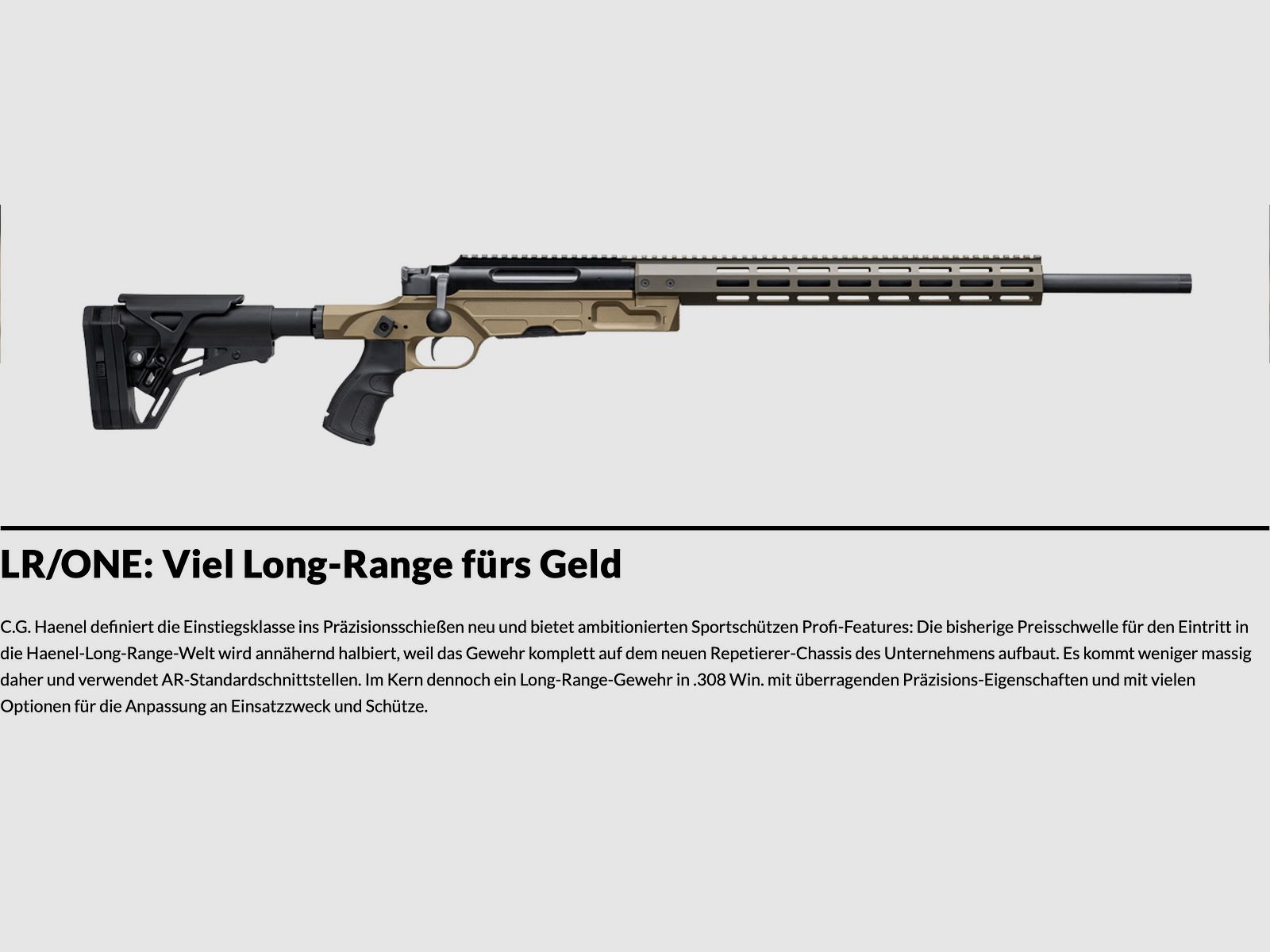 Carabine à répétition Haenel LR/ONE .308 Win. 60 cm LL filetage M15x1