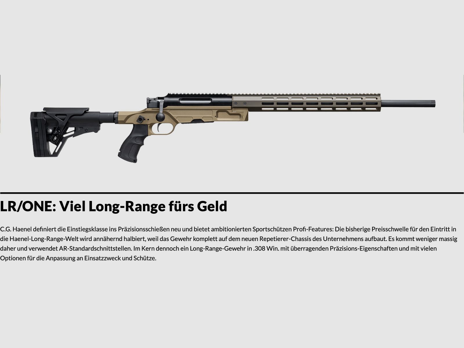 Haenel herhalingsgeweer LR/ONE .308 Win. 60 cm loop M15x1 schroefdraad