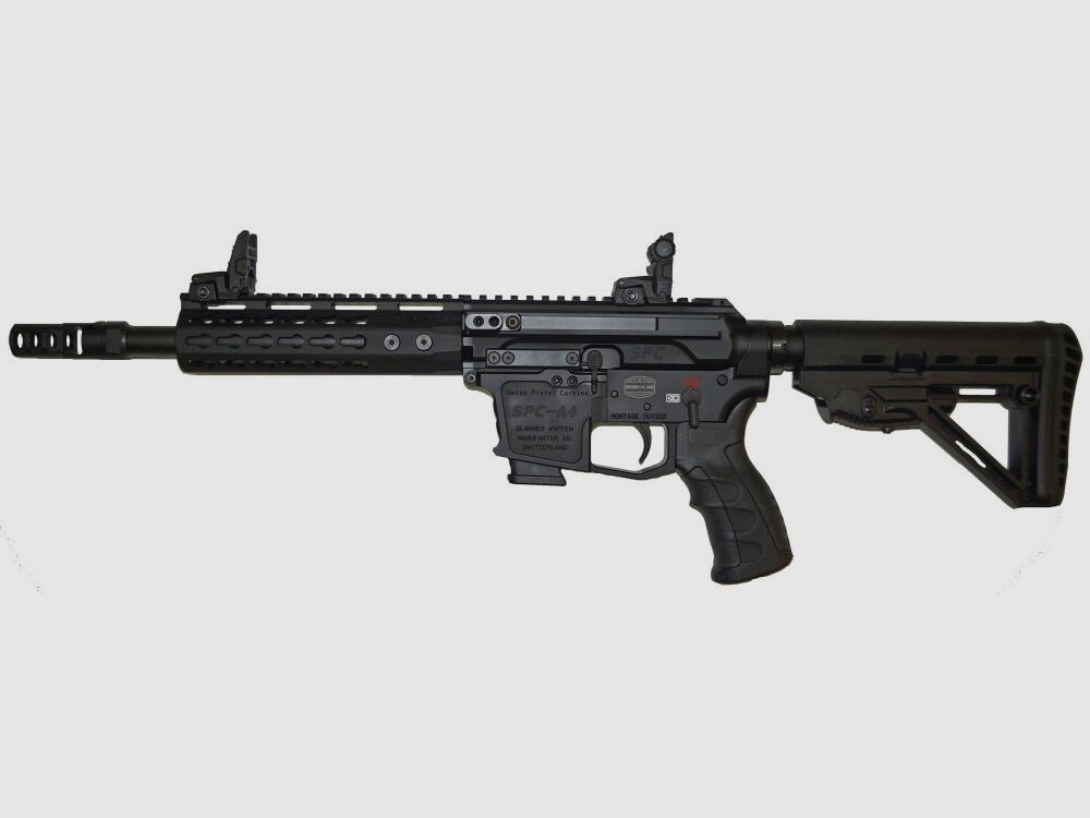Schwaben Arms GmbH/GWMH Selbstladebüchse GWMH SPC-HUNTER A4 10" (SWISS PISTOL CARBINE) BLACK Kal.9x19 AR15 Glock Magazin