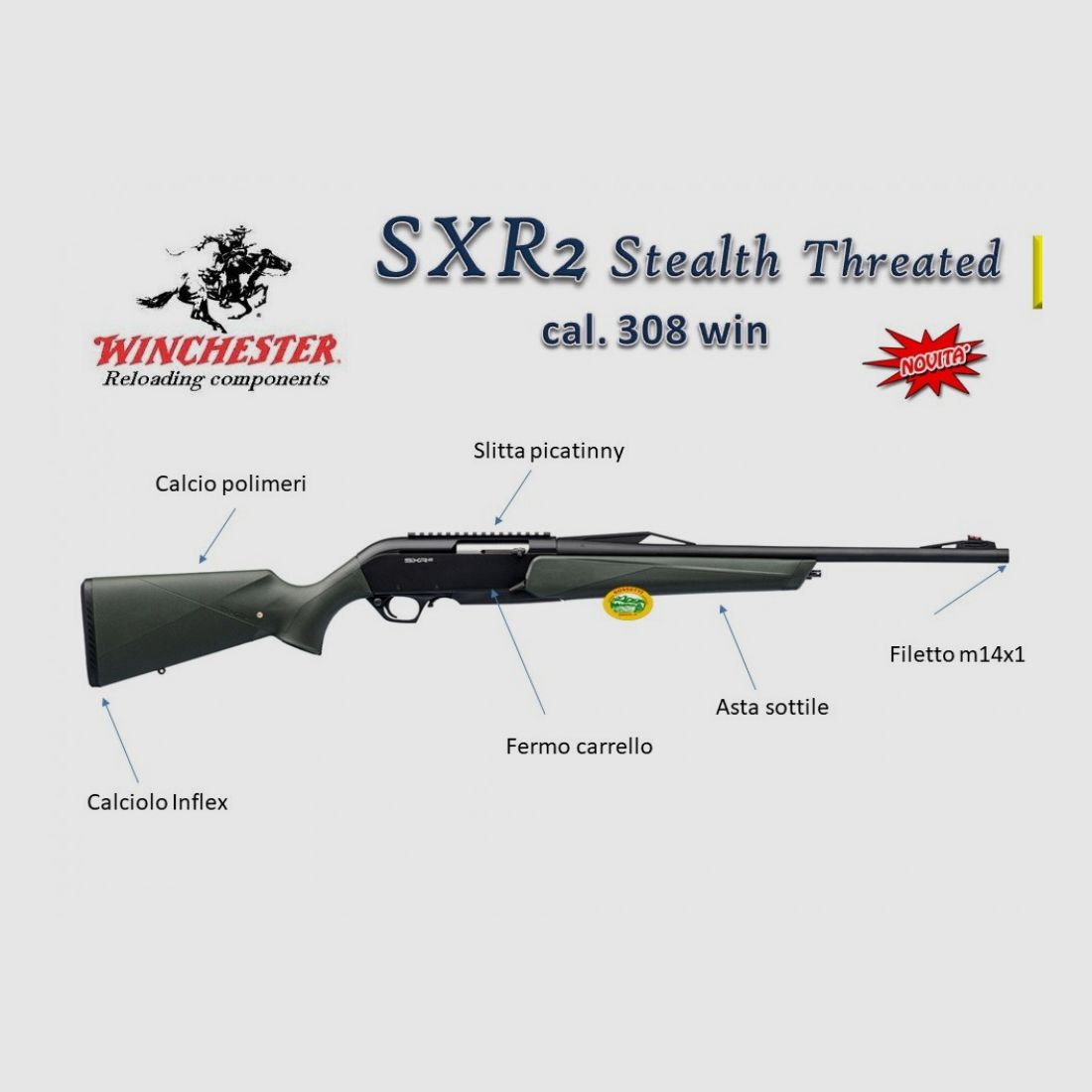 WINCHESTER SXR2 STEALTH mit Gewinde Kal.308 Win