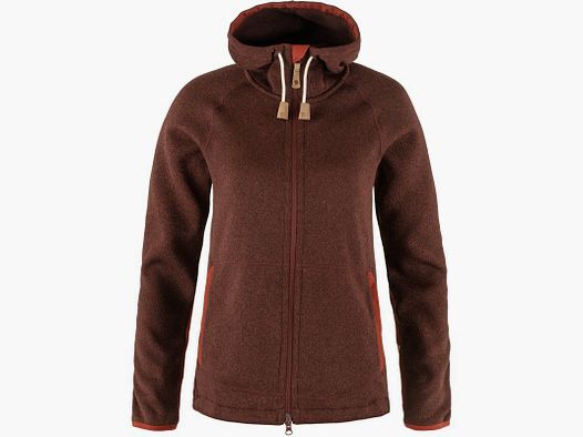 Fjällräven Damen Fleecejacke Övik Fleece Hoodie Rot XS