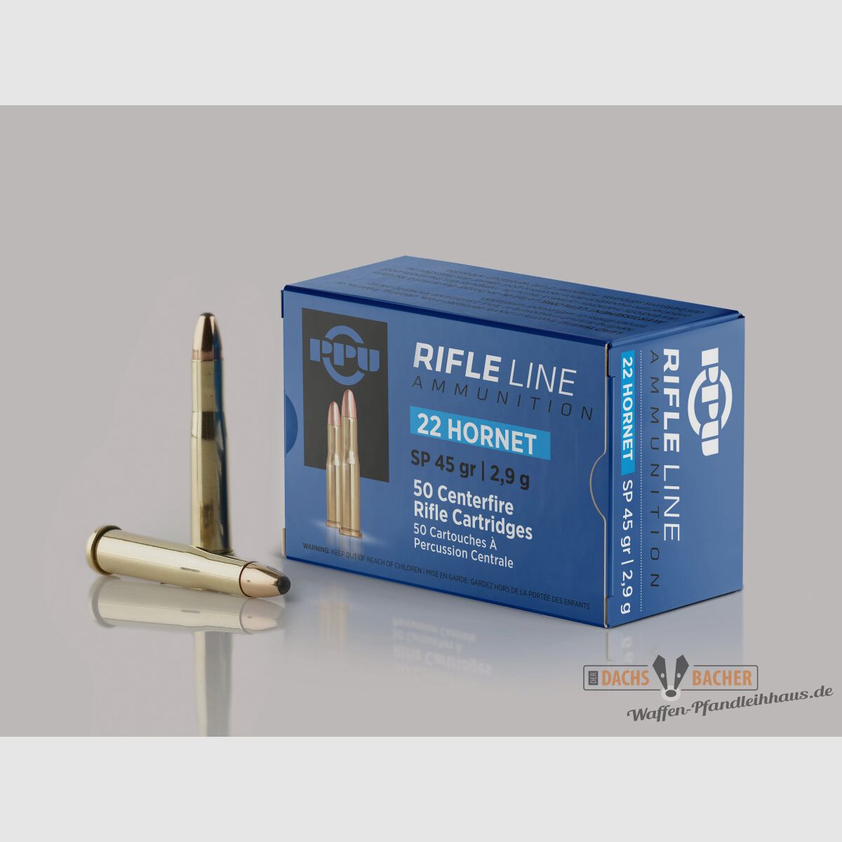 PPU Privi Partizan .22 Hornet 2,9g/45gr SP Punta Blanda 50 Cartuchos
