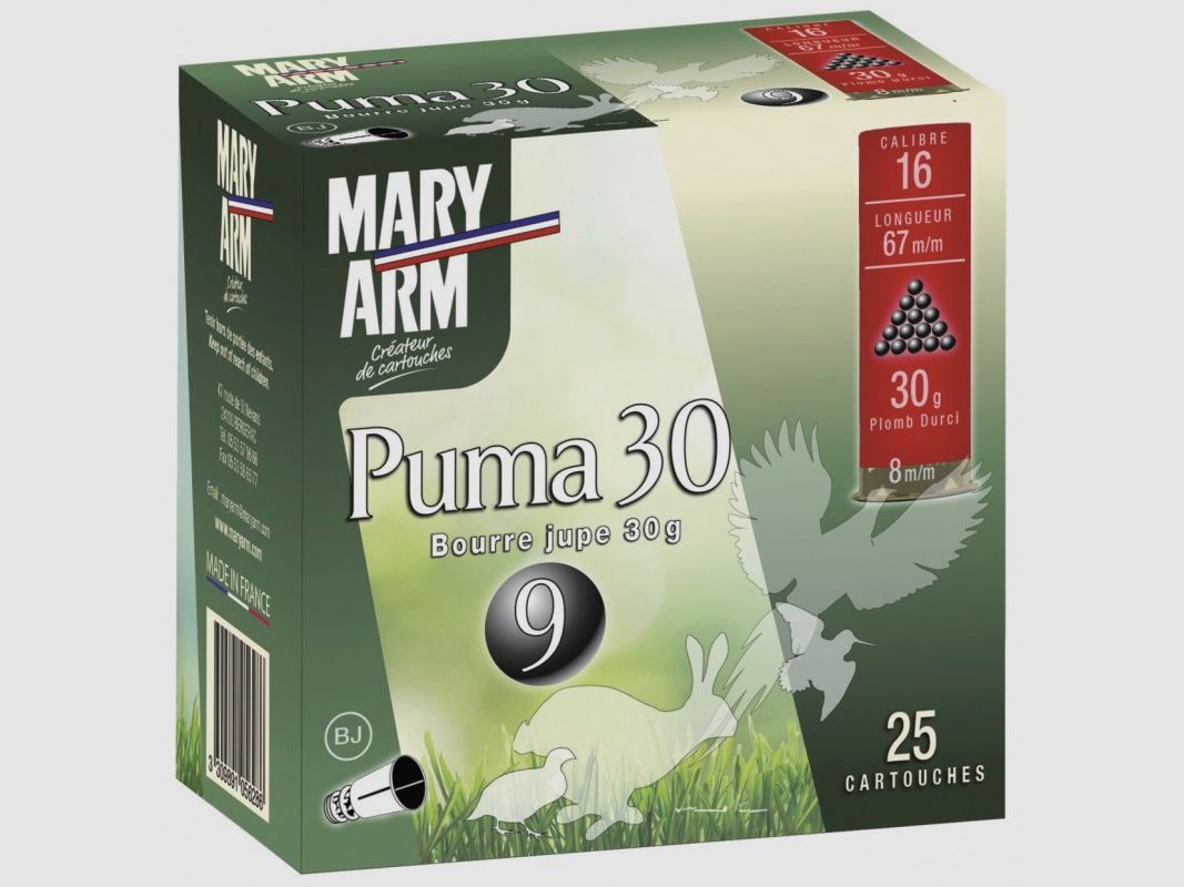 100 Patronen Mary Arm Puma 30 Kal. 16/67 Diabolos Nr. 4