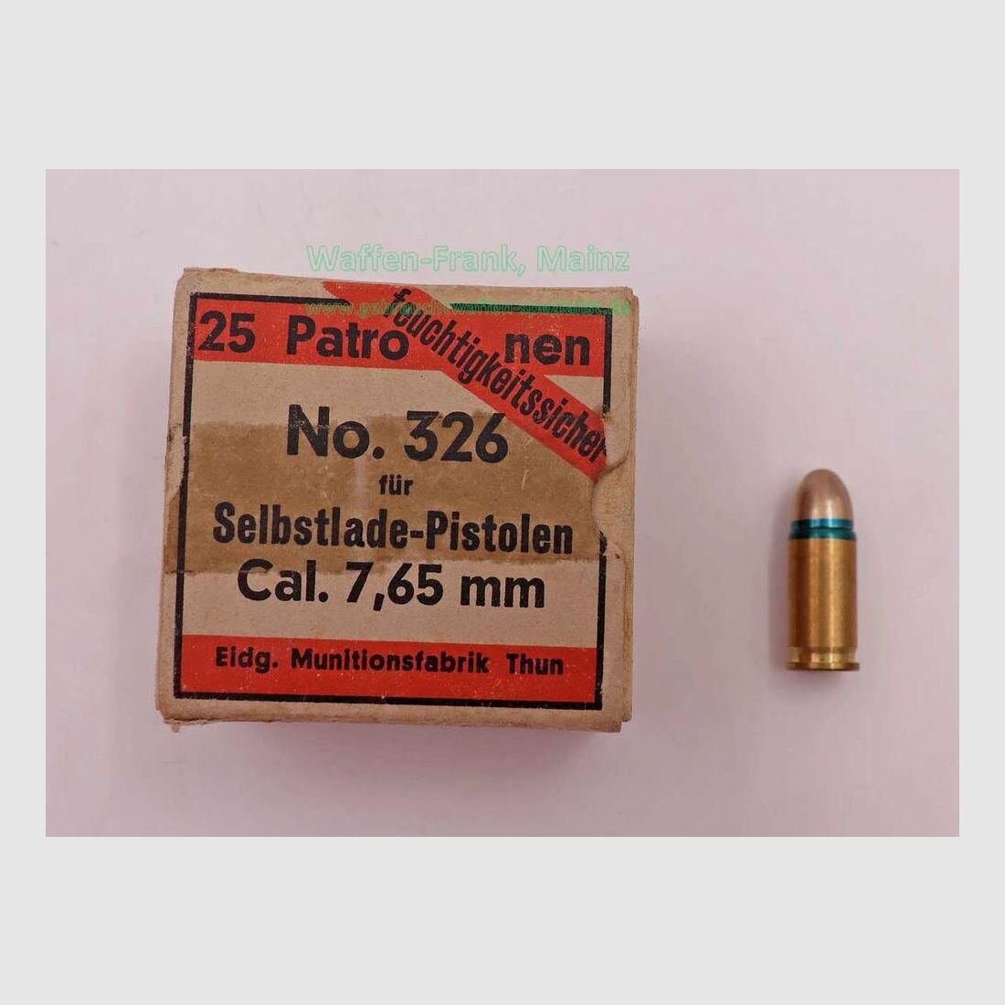 Waffen-&Munitionswerke Thun CH Pistolenmunition 7,65mmBrowning/.32ACP