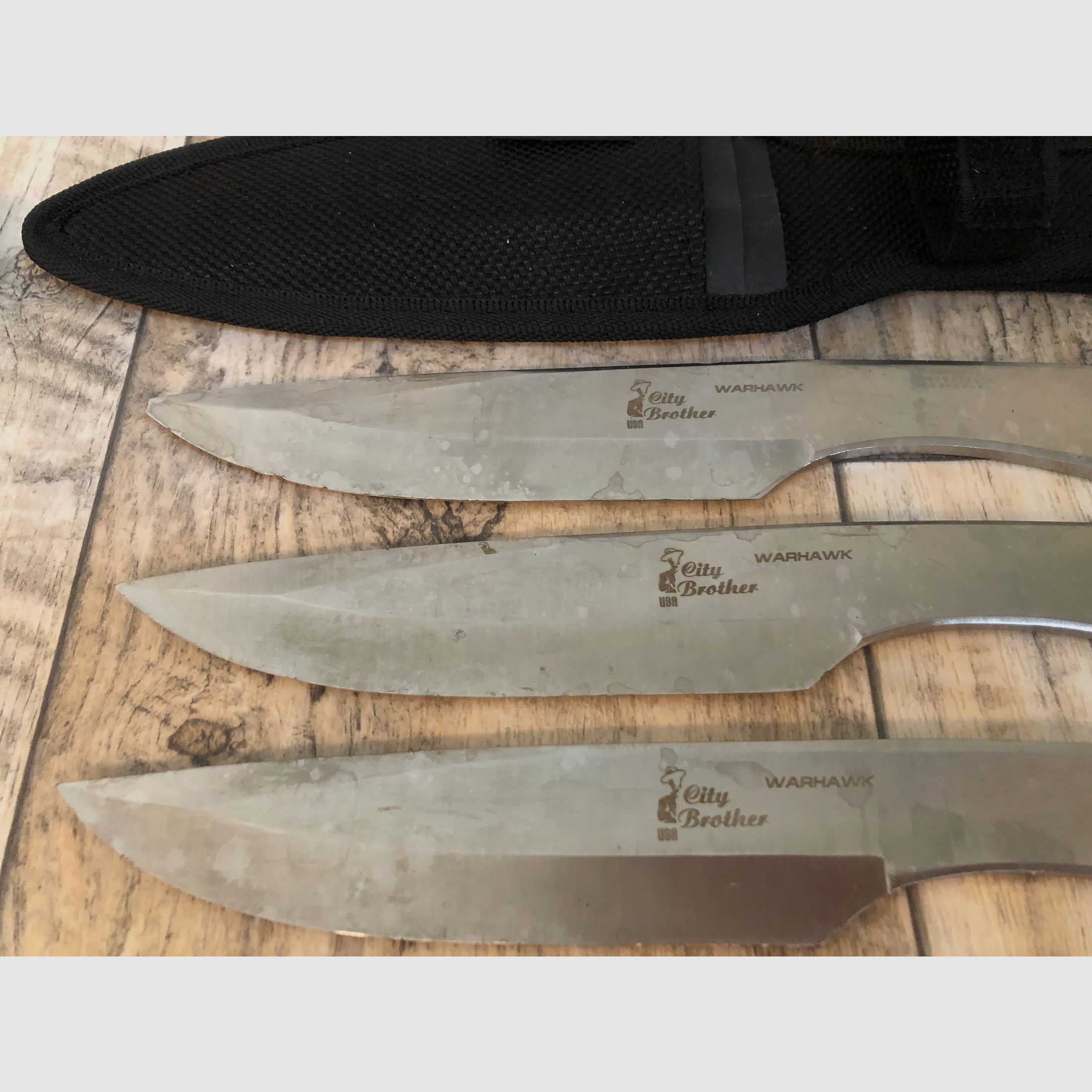 Ensemble de couteaux de lancer, Walther, City Brother Warhawk, Wild Cat, Haller