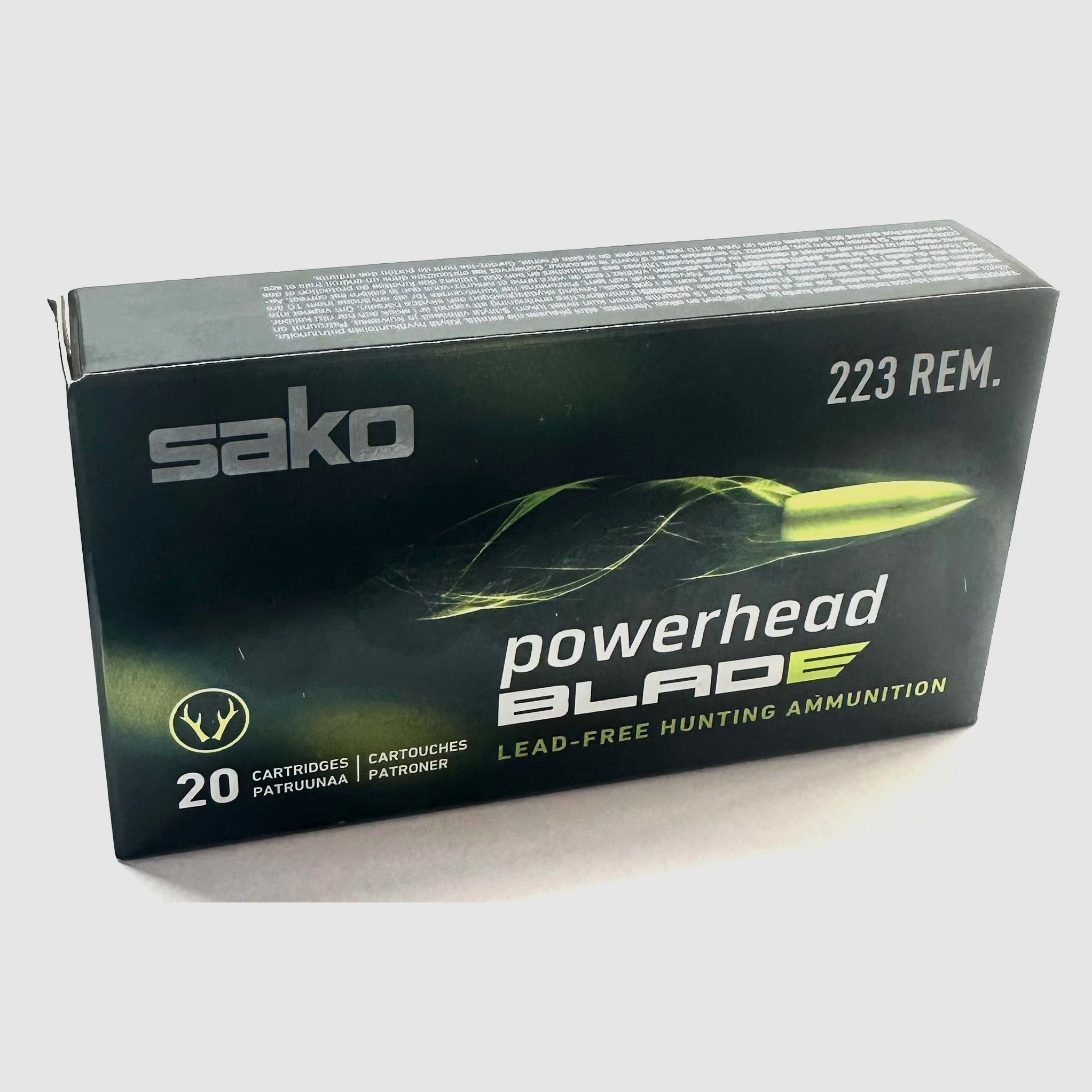 Sako 133000244 Büchsenpatronen .223 Rem. Powerhead Blade SP 3,5g 55grs Bleifrei 20 Stück