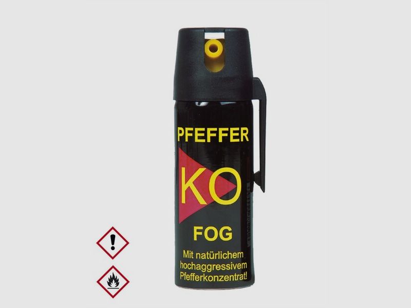 50ml Hochw. Pfefferspray K.O. FOG Sprühnebel – 11 % OC / 2,5 Mio. Scoville v. Ballistol - Abwehr
