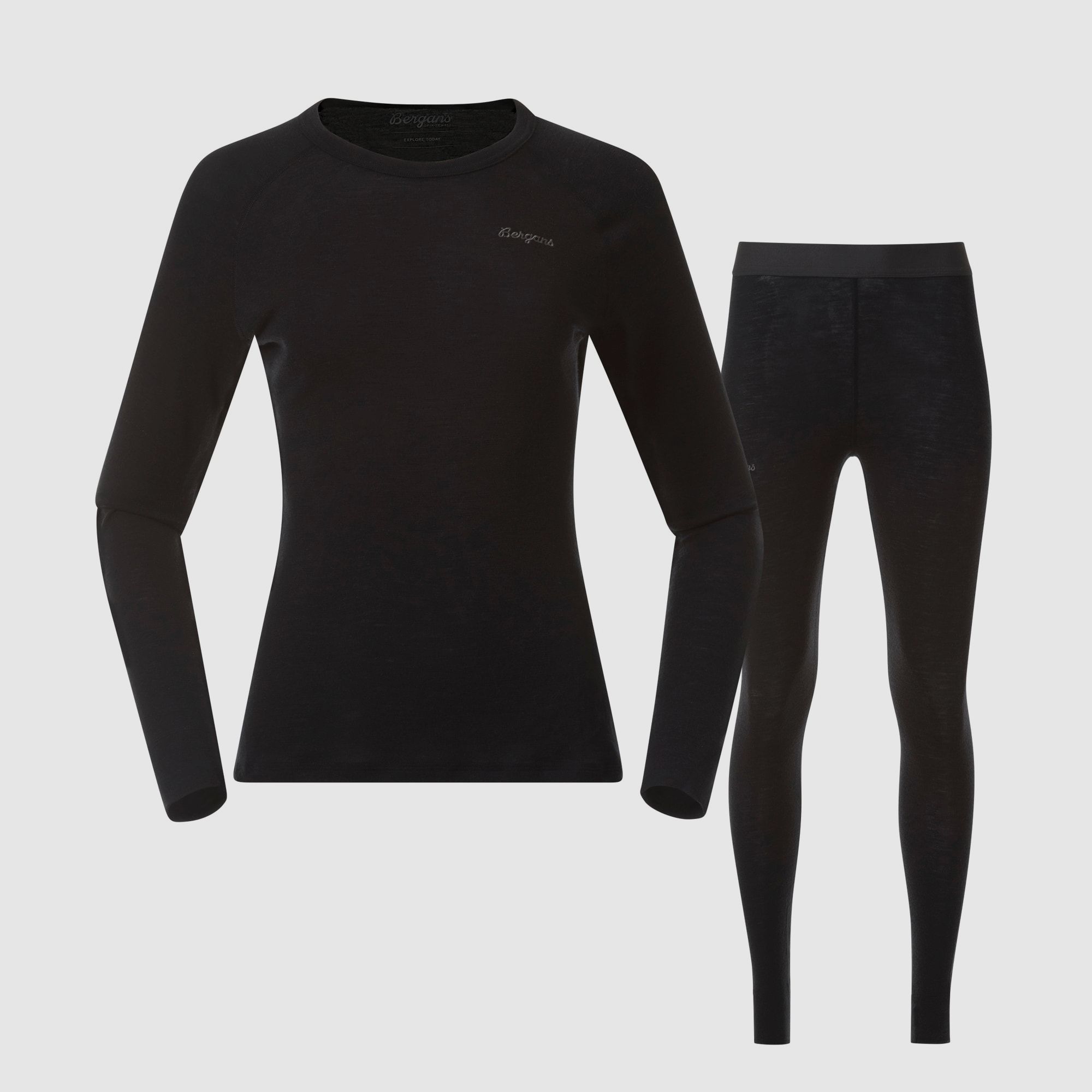Bergans Allround Merino Ensemble de Sous-Vêtements Femme Noir S