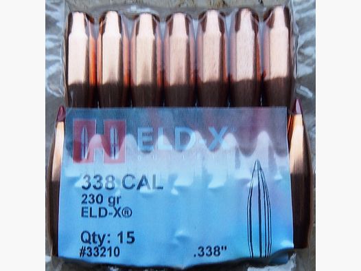 .338 / 8,59 mm 230 gr / 14,9 g HORNADY ELD-X Geschosse