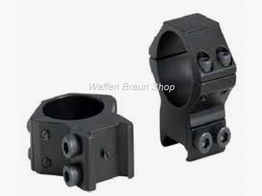 Bauer Ringmontage für Weaverprofil, Schwarz matt, 30mm, Std