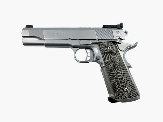 Tisas 1911 Match Pistole Kal. .45ACP, Stainless, 8 Schuss, 5" Lauf, Matchabzug