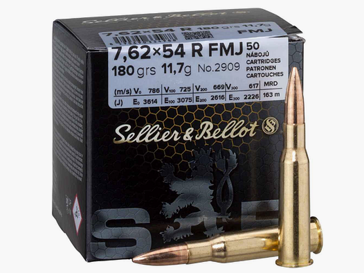 S&B 7,62x54 R FMJ 11,7g/180 grs. 50 Stk.