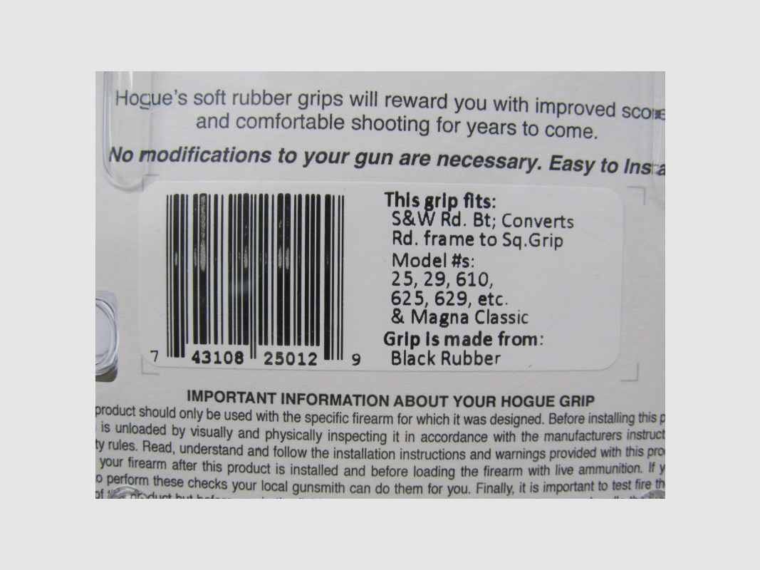 HOGUE GRIFFSCHALEN GUMMI S&W N FRAME, Bild 5 von 5