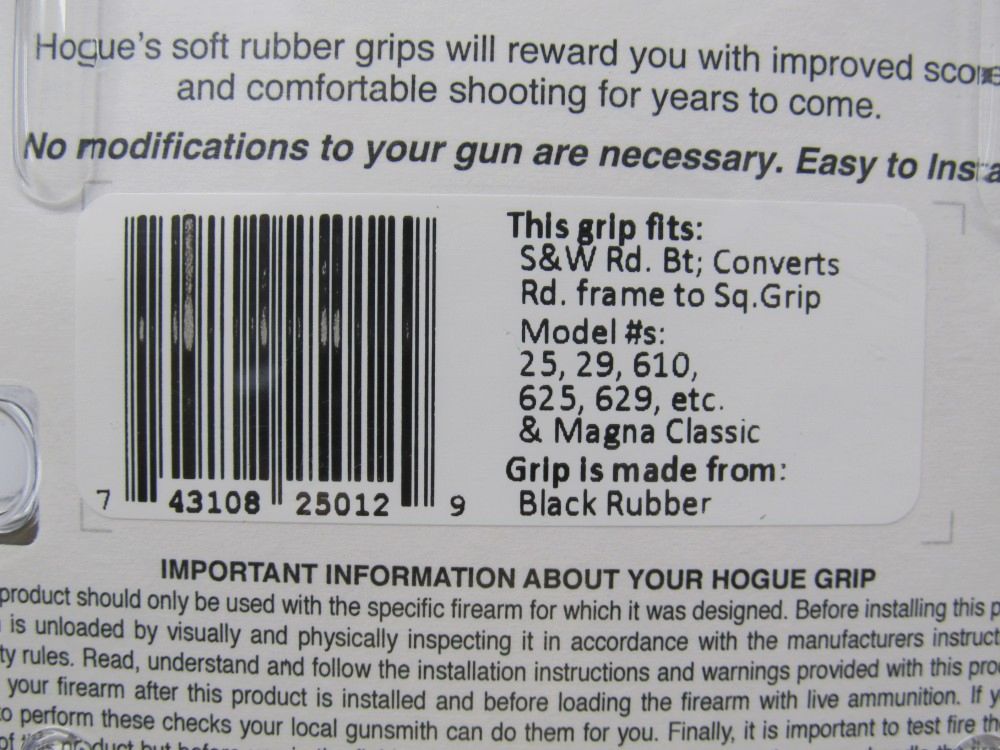 HOGUE GRIFFSCHALEN GUMMI S&W N FRAME, Bild 5 von 5