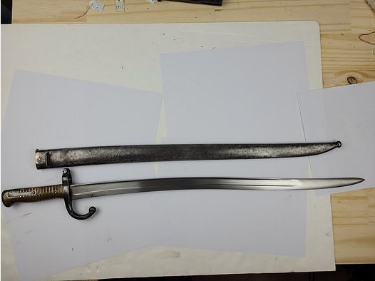 Rare sabre baïonnette Chassepot mod. 1866 – Stehelin & Cie – au numéro – excellent état Une des plus rares