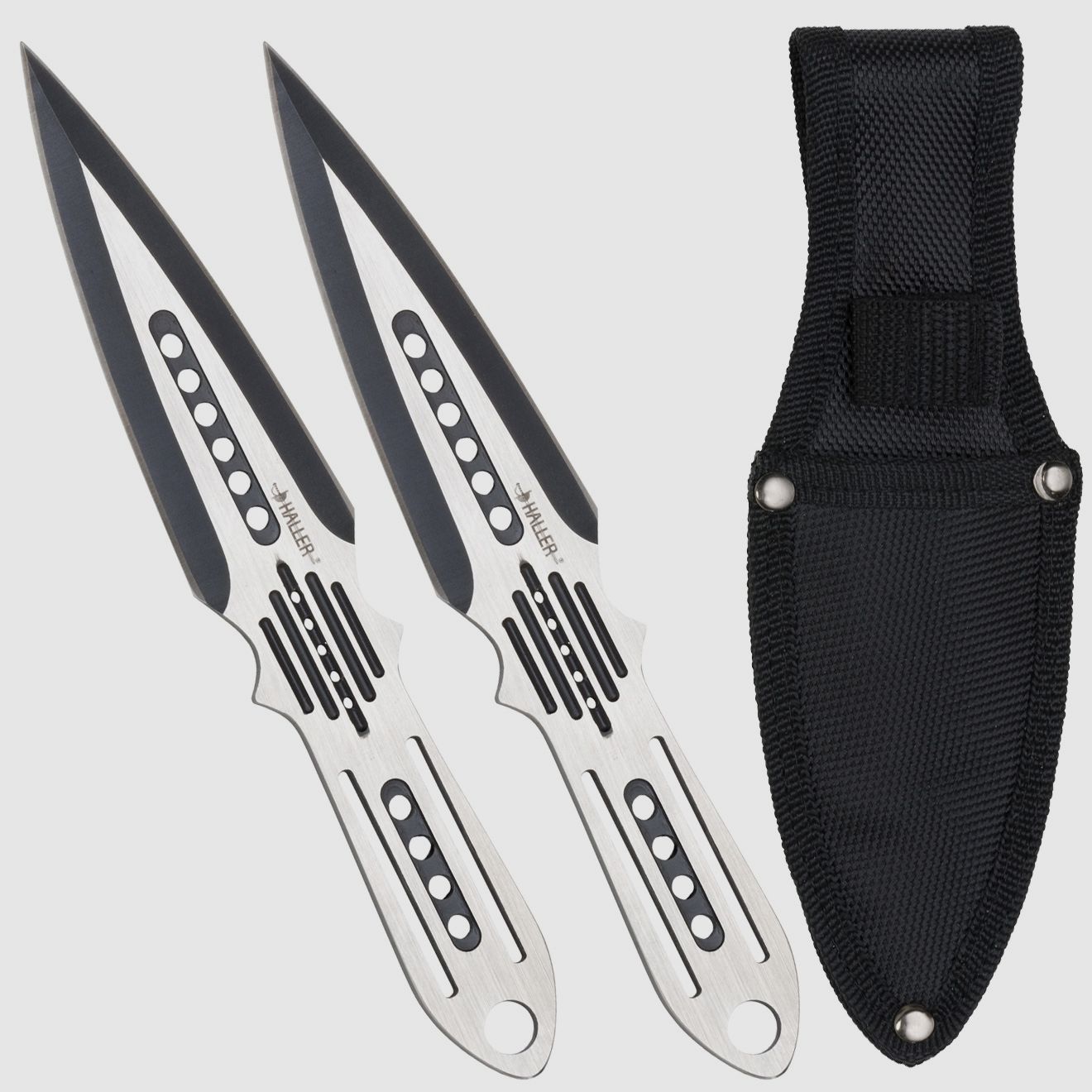 2 throwing knives in a set with nylon case