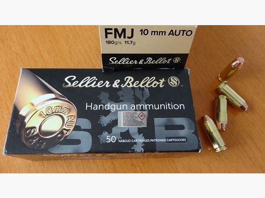 Sellier & Bellot 50 Patronen:Sellier & Bellot, Cal. 10mm Auto FMJ