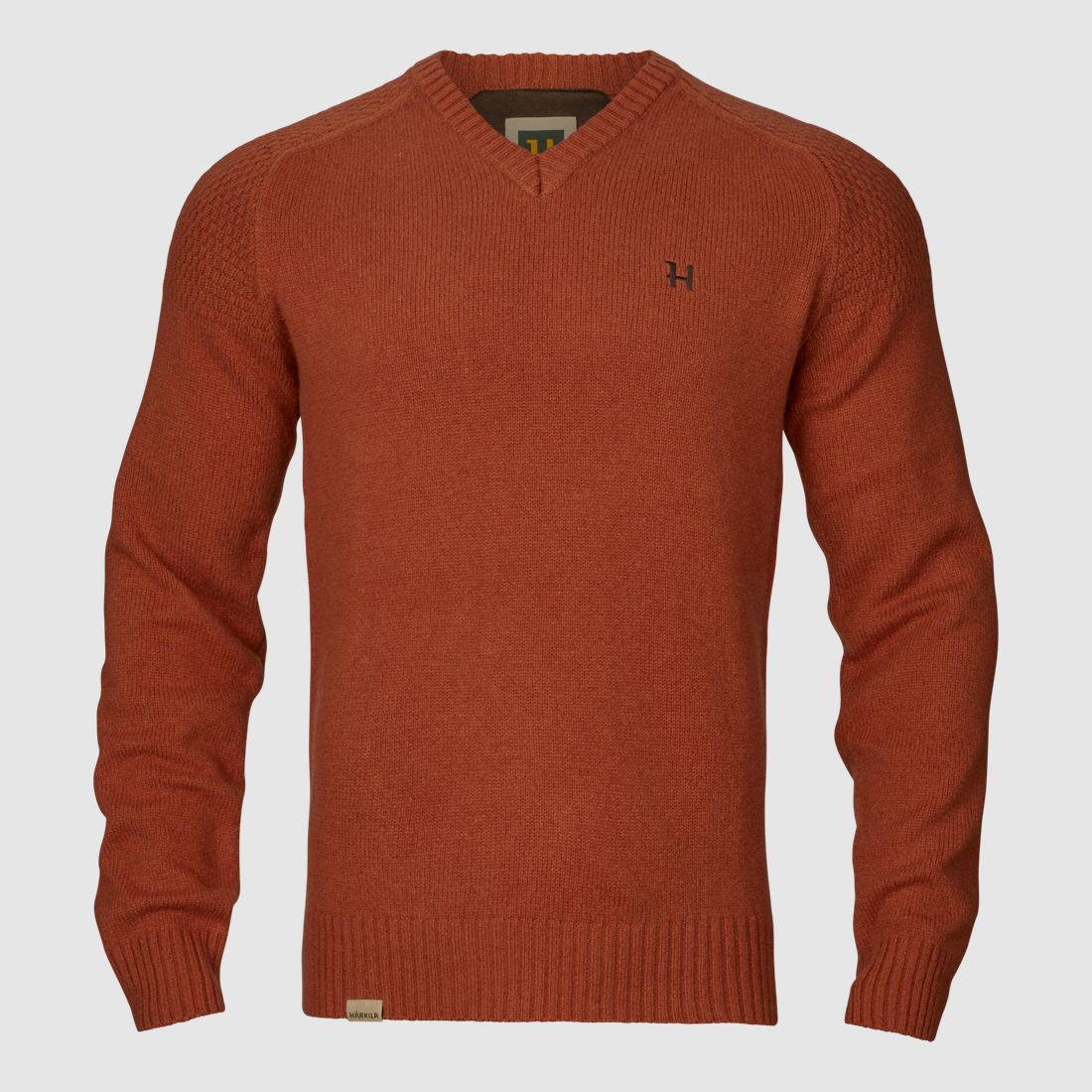 Härkila Vincent Merino V-Neck Pull Homme Bombay marron 3XL
