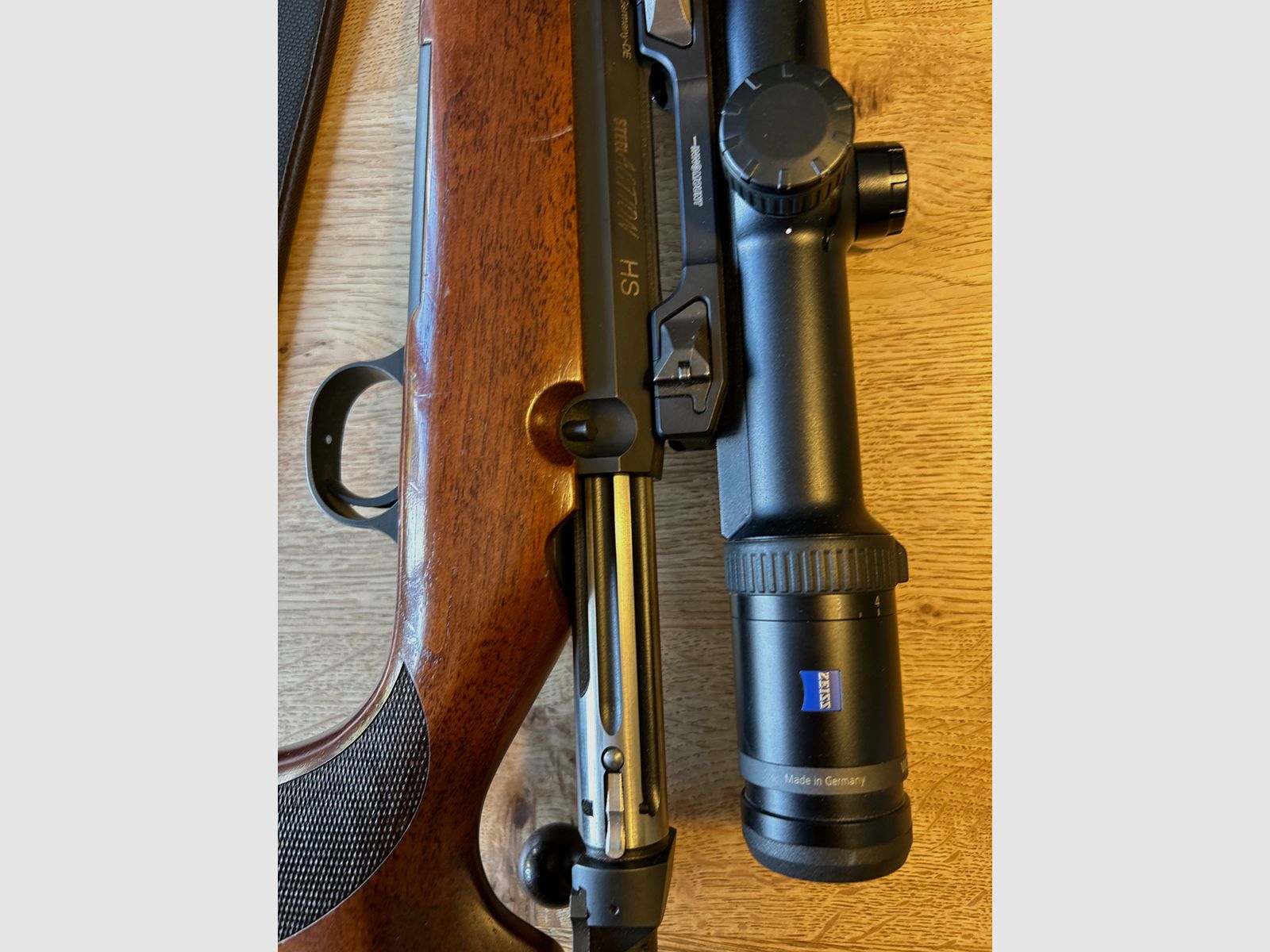 Steel action HS 52cm barrel, Cal.308 win with Zeiss victory Ht 3-12x56 scope, image 7 of 9