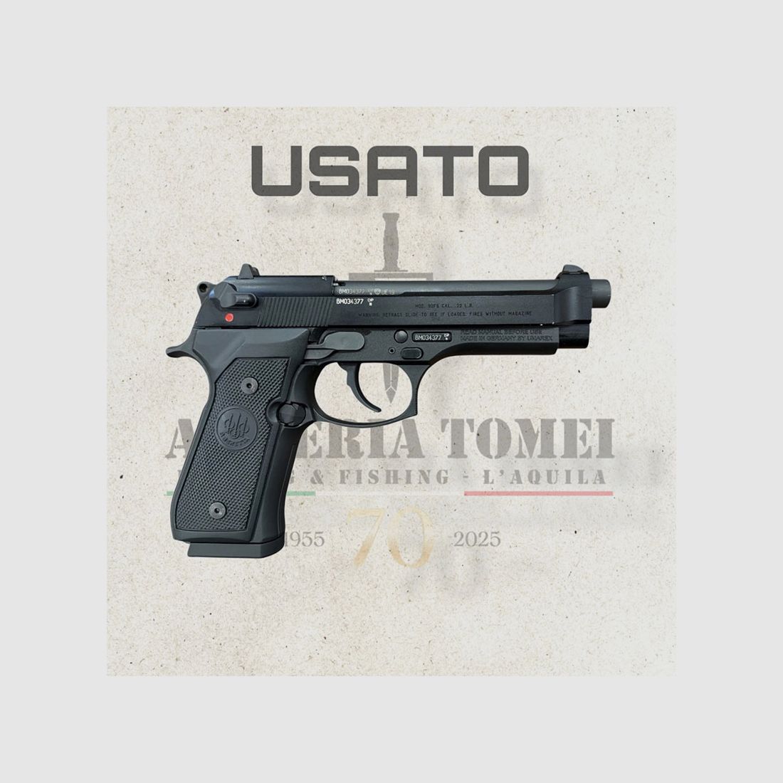 UŻYWANY – PISTOLET – BERETTA MOD. 92FS kal. 22LR, zdjęcie 2 z 3
