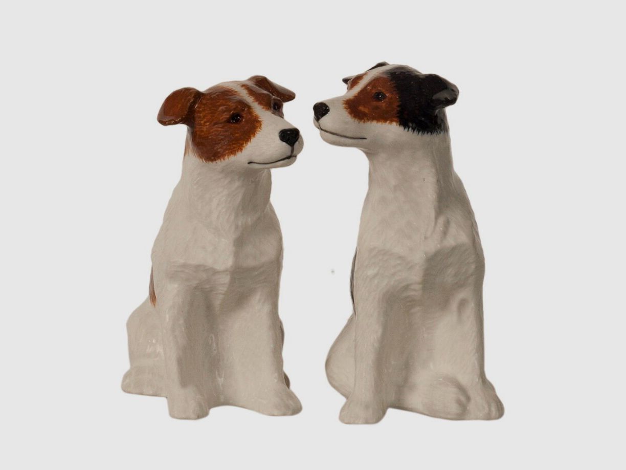 Lovergreen porcelain motif Jack Russell salt and pepper shakers