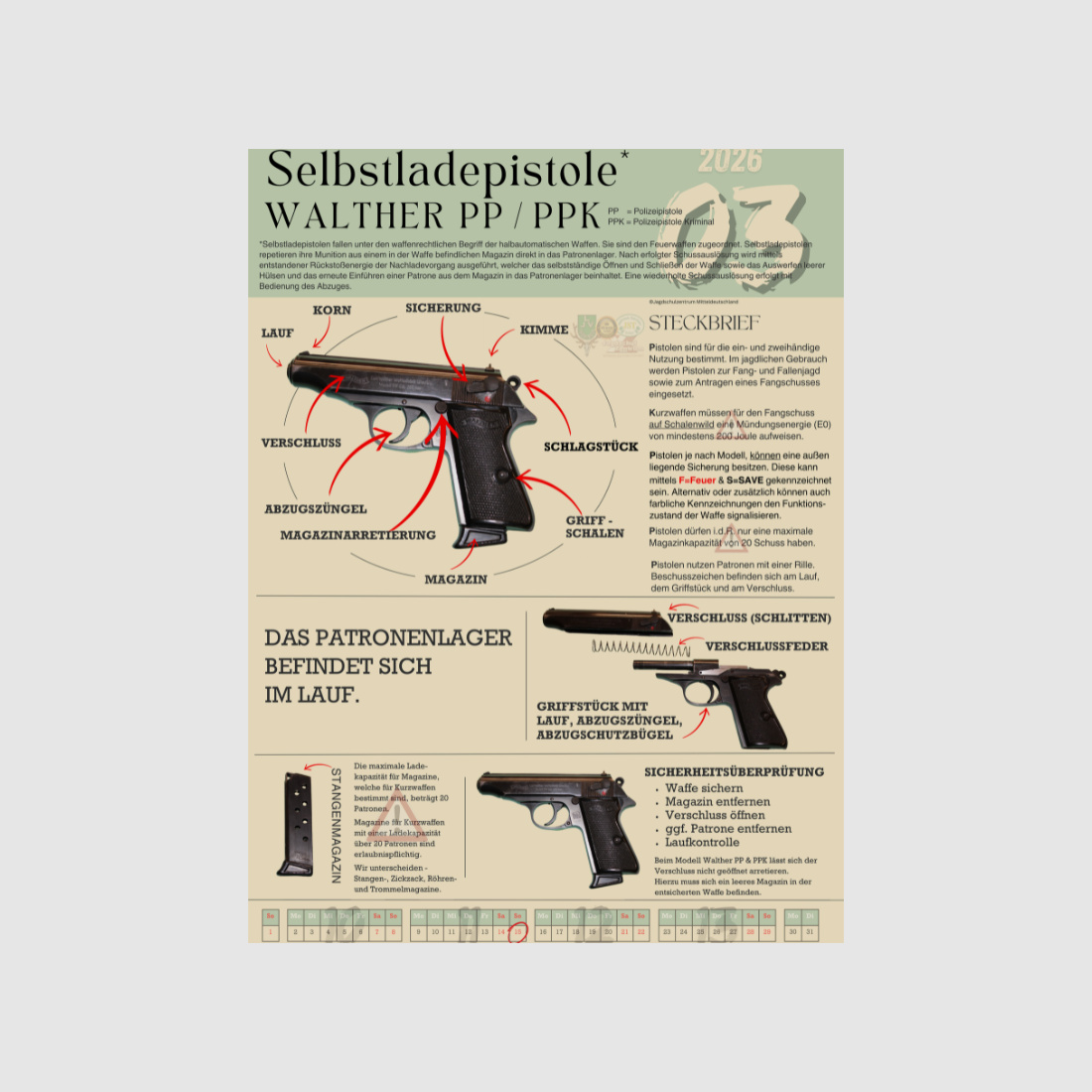 Annual Calendar 2026 Collector's Edition "Long and Short Firearms